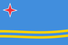 Waving flag of Aruba