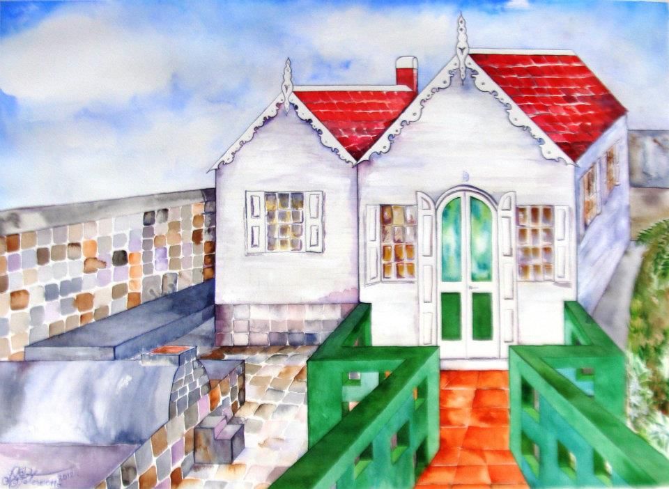 Papa's House 2012, a watercolour by Angelita Peterson