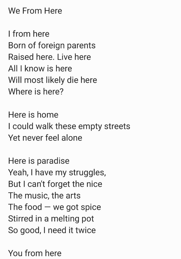 We From Here, a poem by Graveyard Verses